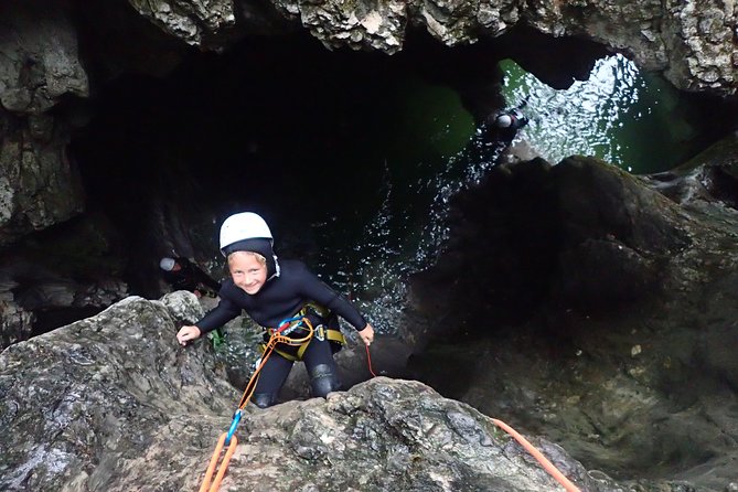 Family canyoning near lake bled highlights