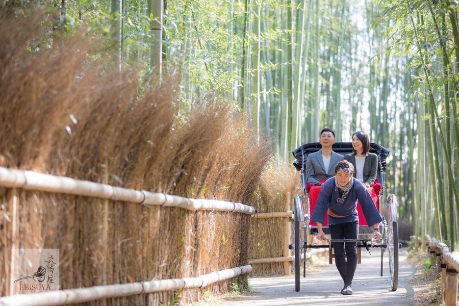 Kyoto: arashiyama customized rickshaw tour & bamboo forest starting point and the iconic togetsu kyo bridge