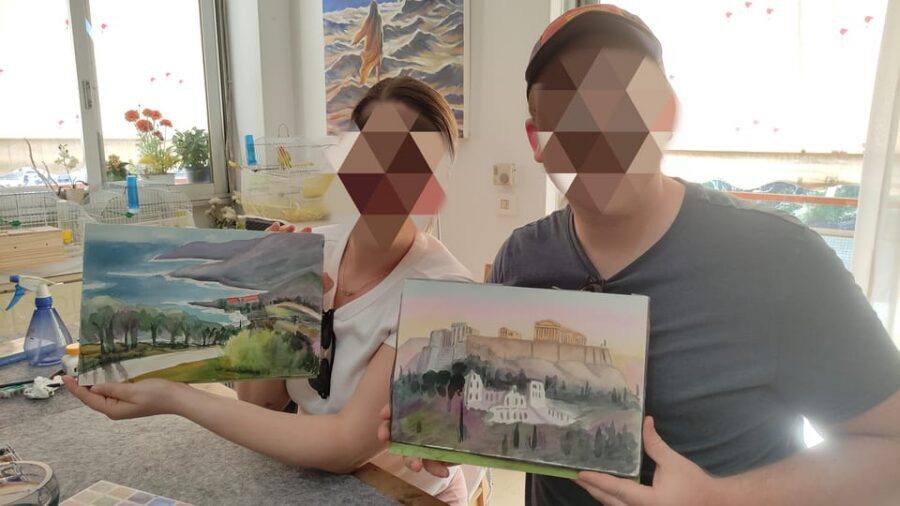 Athens: workshop for painting landscape with local artist - Price and value: $76 with materials and drinks