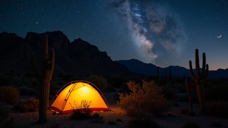 desert camping and stargazing