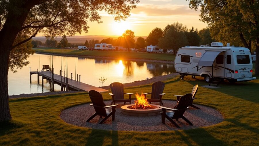 lakeside campground with amenities