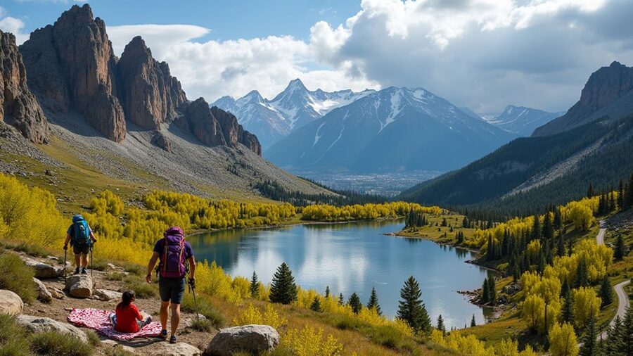 outdoor adventure in mountains