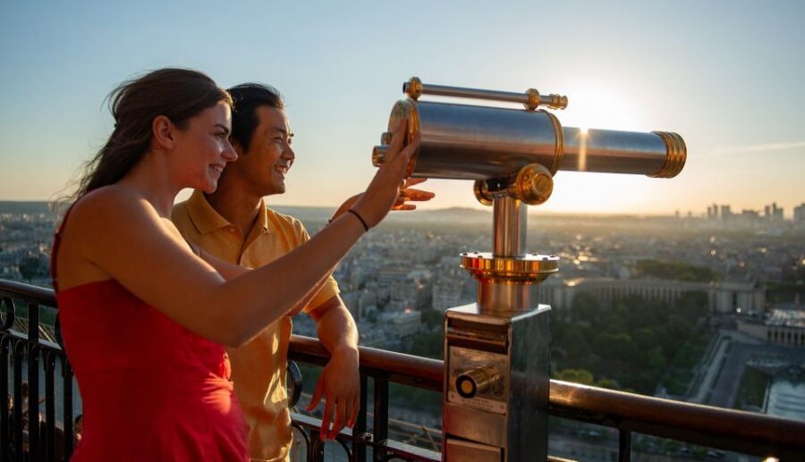 Paris: Eiffel Tower Hosted Tour, Seine Cruise and City Tour - Entering the Eiffel Tower with the green-flag route