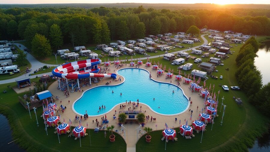 patriotic water park celebrations