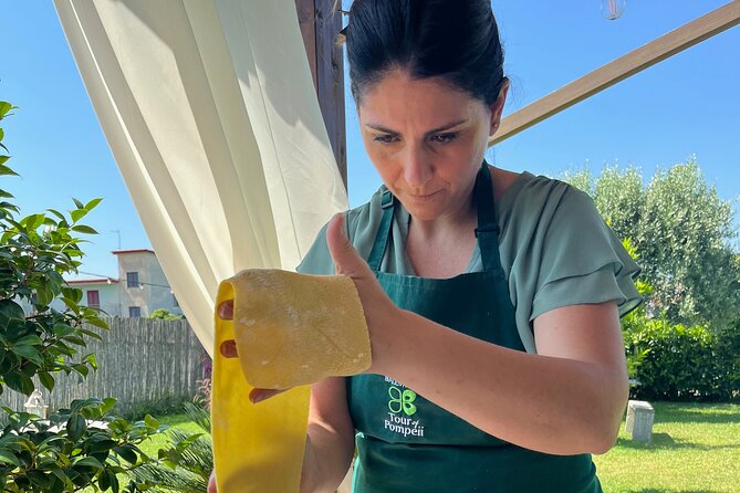 Pompeii: guided tour of the ruins and cooking class fresh pasta - The garden lunch at Giardini Balestrieri: views and real ingredient talk