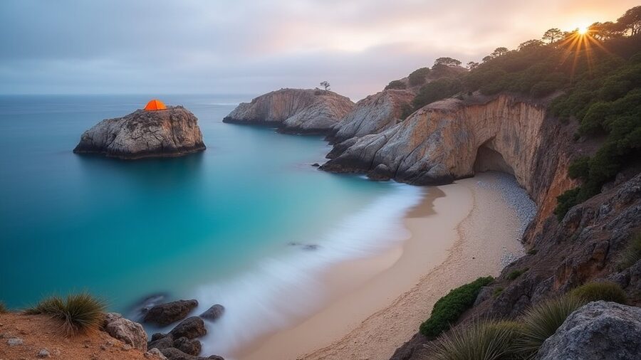 secluded winter camping beaches