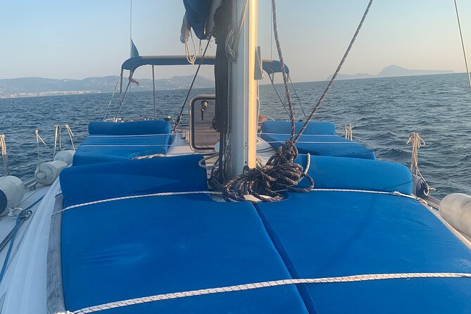Sorrento Coast Sailing Experience. All Inclusive Sea Adventure - Deck brunch in motion: mozzarella and tomato taste better with salt air
