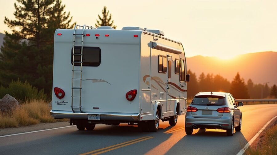 towing cars with rental rvs