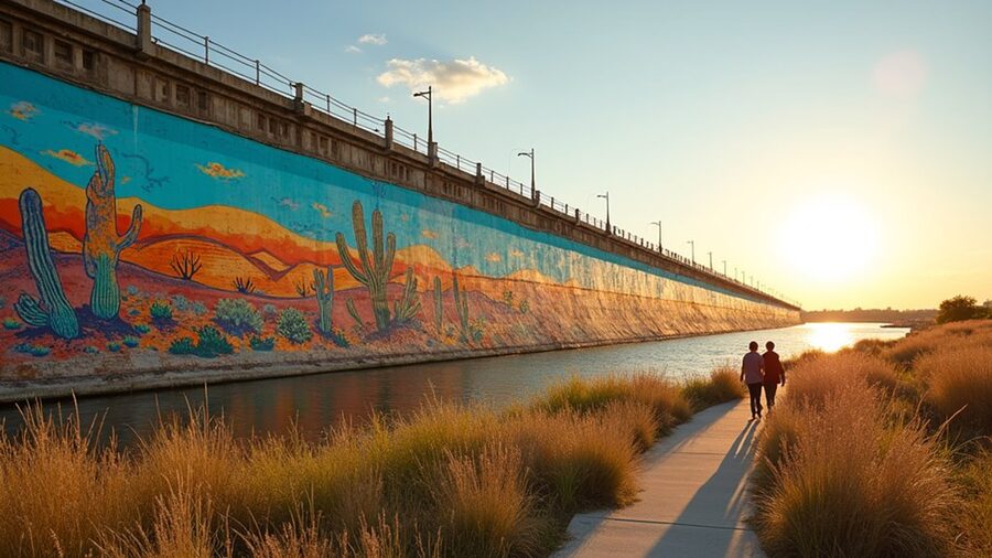 vibrant outdoor art gallery