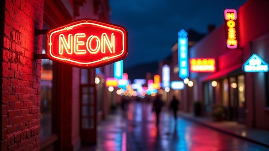 vintage neon art installation