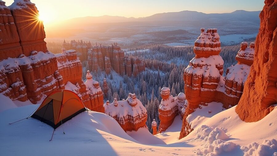 winter camping at bryce